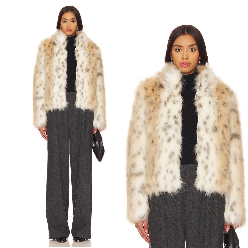 NWT Unreal Fur Wild Dream Jacket in Snow Leopard